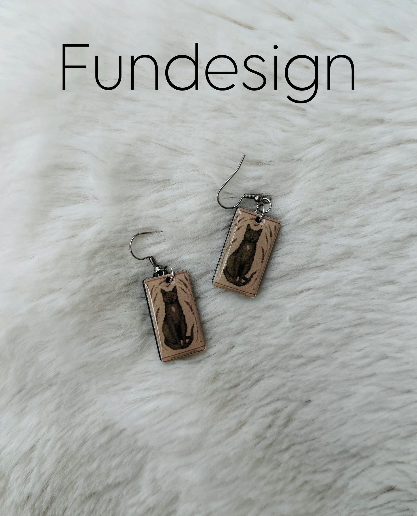 Earrings brown cat #14