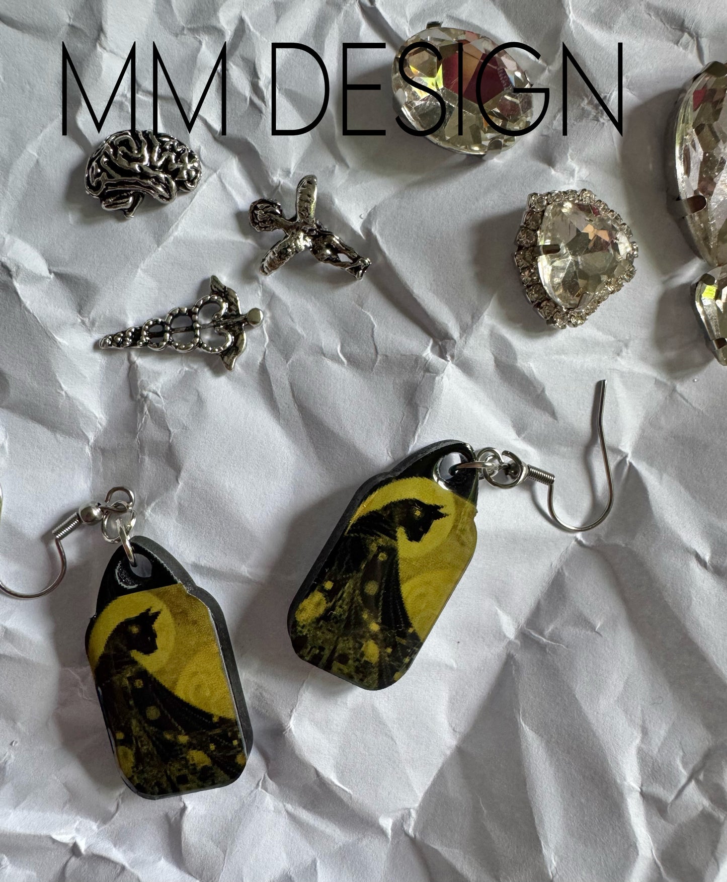 Earrings golden cat #23