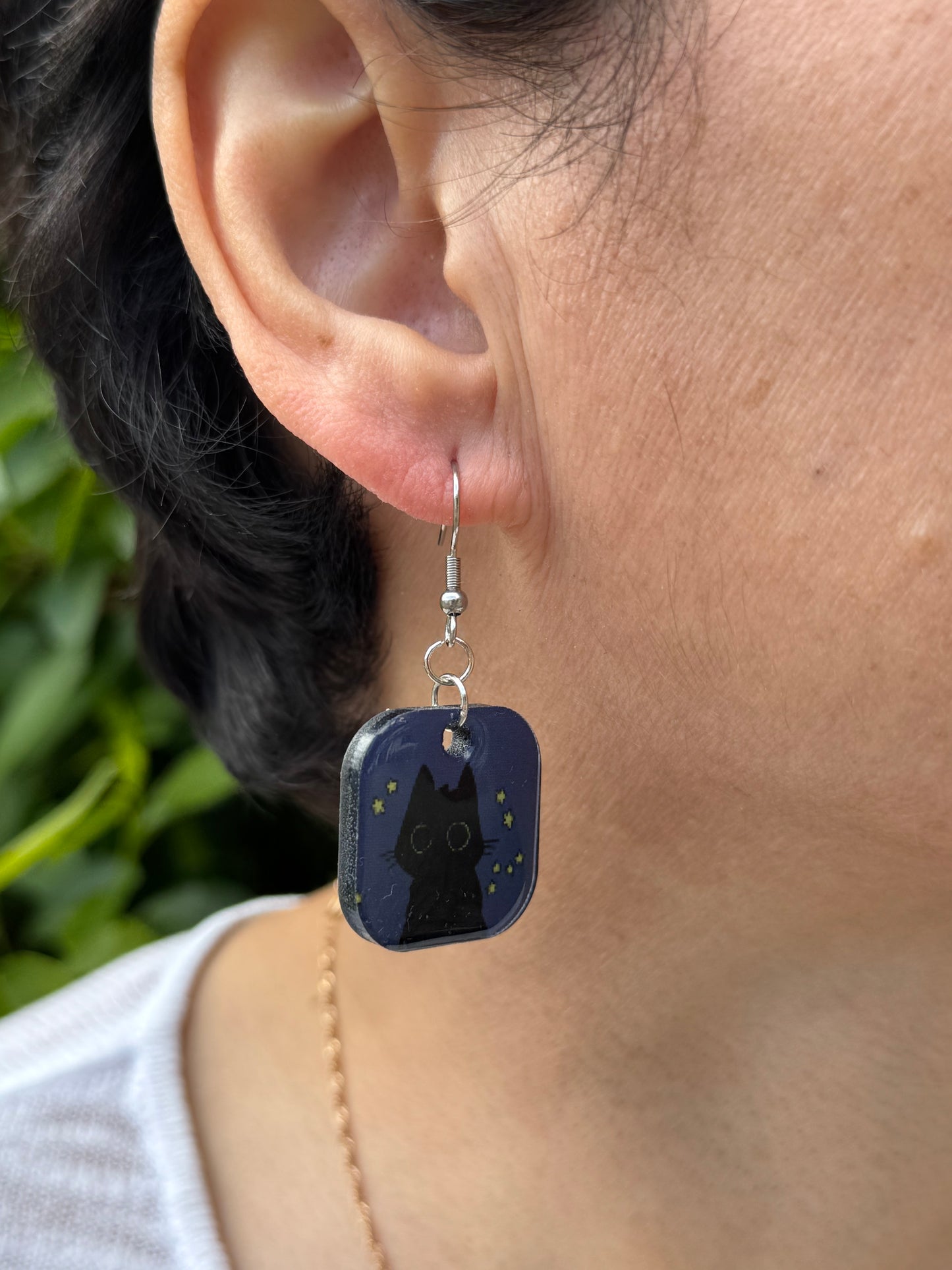 Earrings cat with stars #16