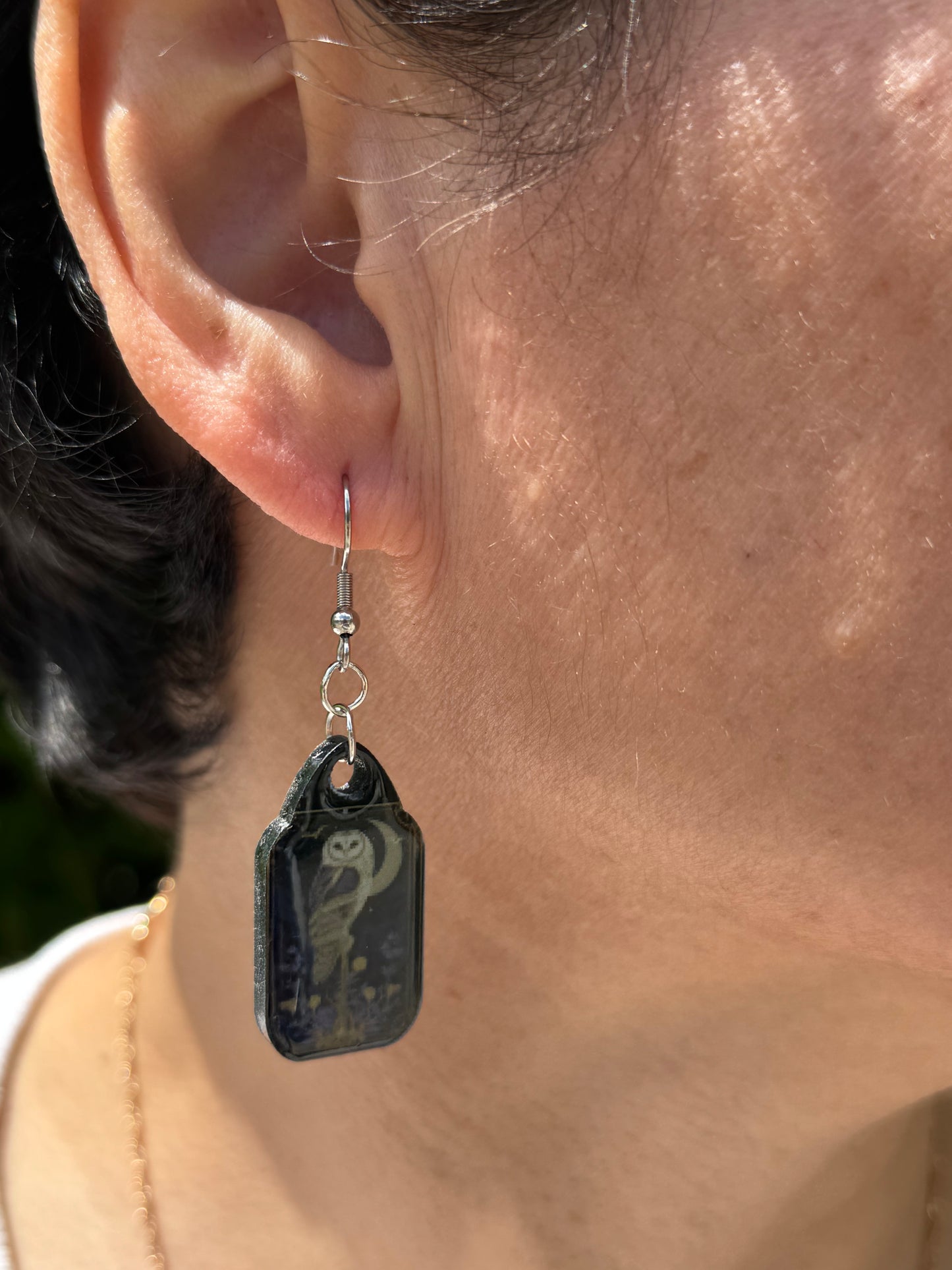 Earrings with owl,handmade #25